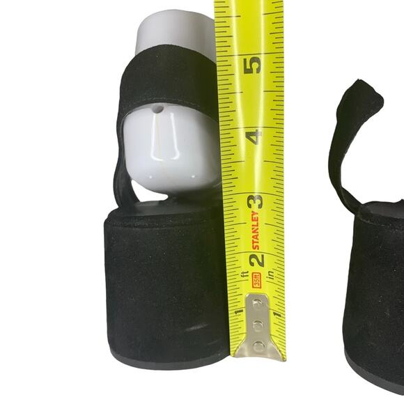 Zara faux fur vamp sandals size 10 (41) block heel 2.75" tall black and … - Picture 12 of 16